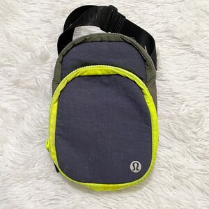 Lululemon The Rest Is Written Crossbody Belt Bag Navy Gray & Neon One Size